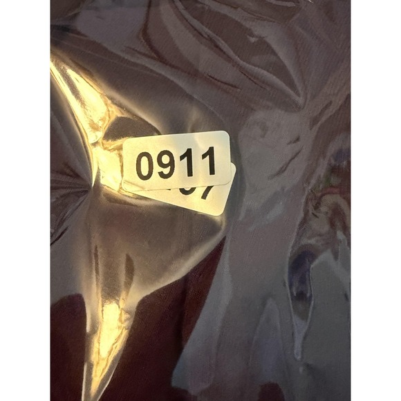 Catherines 1X Dress Womens Burgundy Lace Yoke Short Sleeve Scoop Neck Stretch - Picture 8 of 8